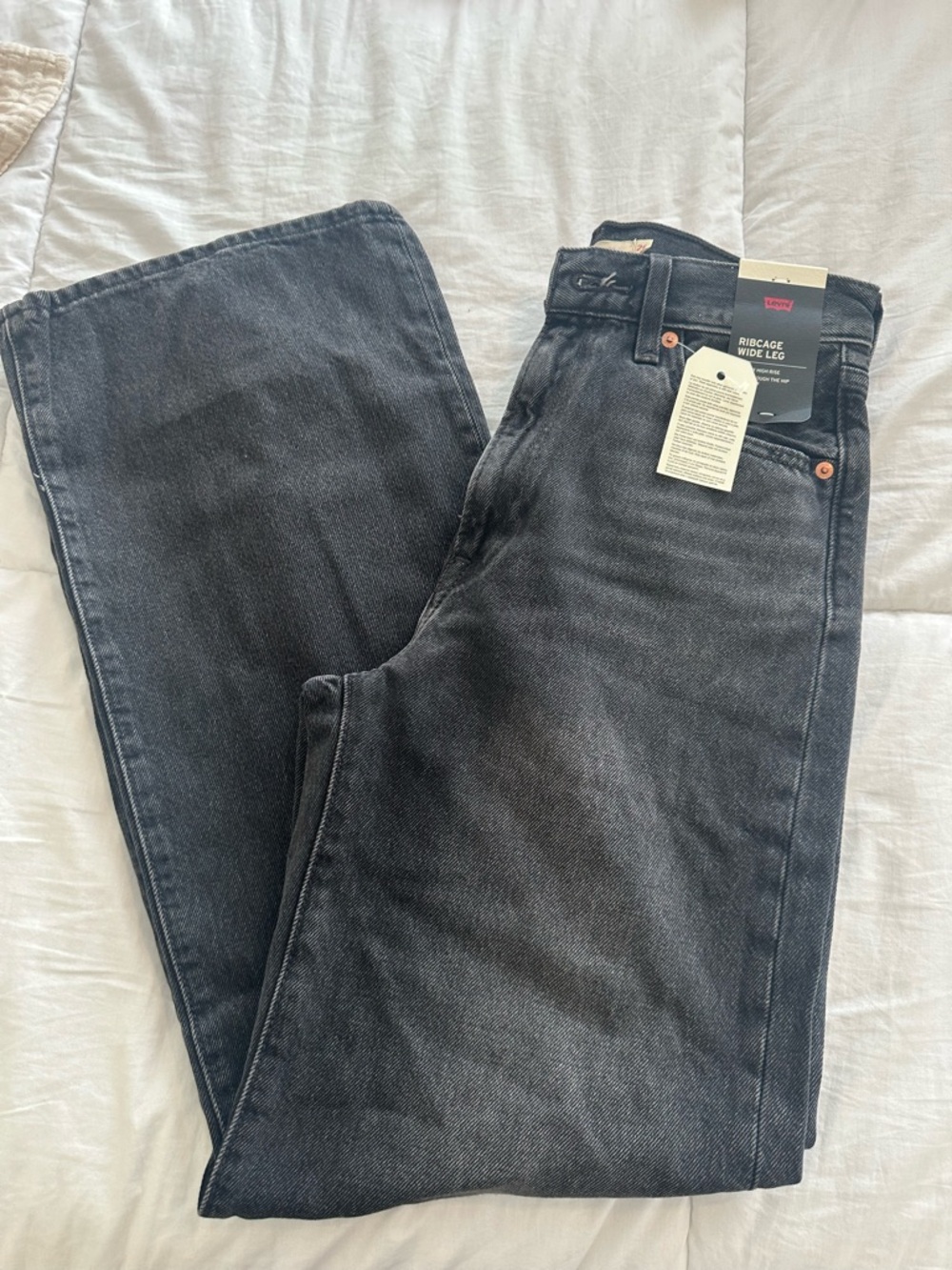 Levi's Ribcage Wide Leg Jeans - Black Wash